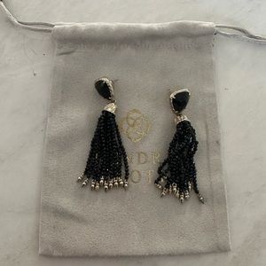 Kendra Scott Blossom Tassel Beaded Earrings | Black Granite
